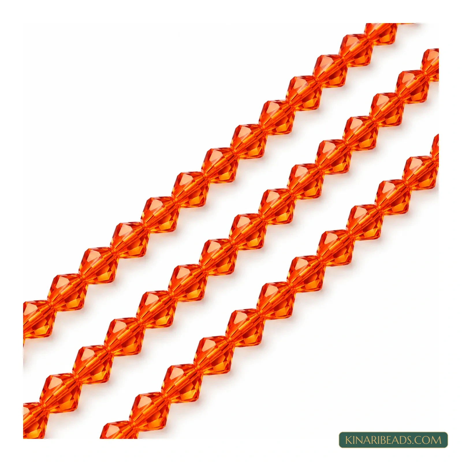 6mm Faceted Crystal Bicone Glass Beads - 1 String - Red colour